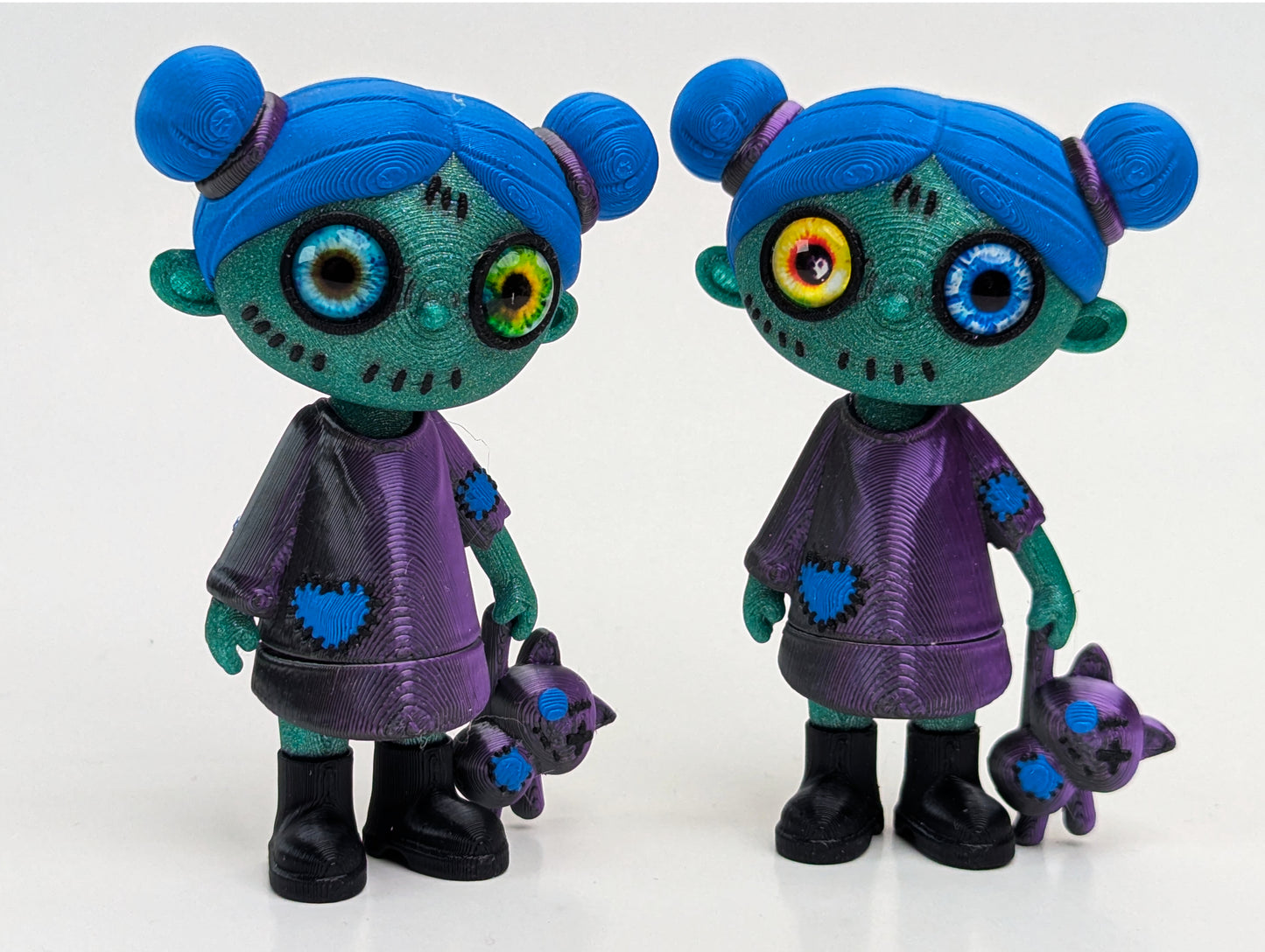 Agnes - Spooky Cute Zombie Girl Figurine & Magnet with Cat Companion