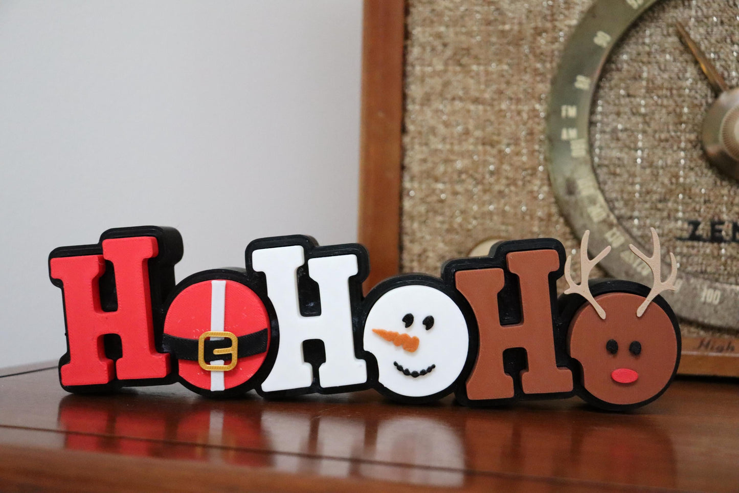 Festive HoHoHo Christmas Decor with Santa, Snowman & Reindeer Accents