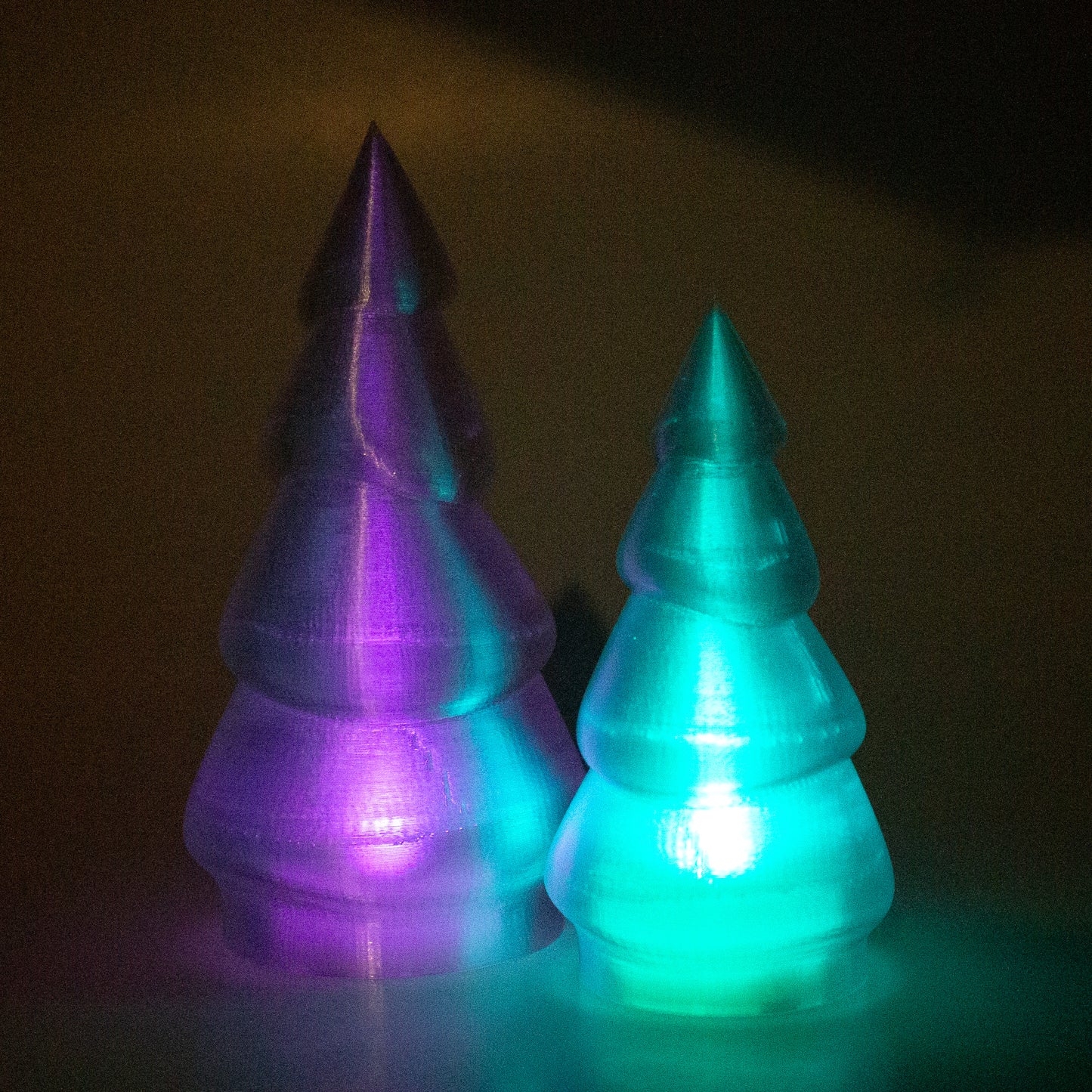 Snow-Covered LED Christmas Tree Translucent - 3D Printed Plastic Tabletop & Mantel Decor