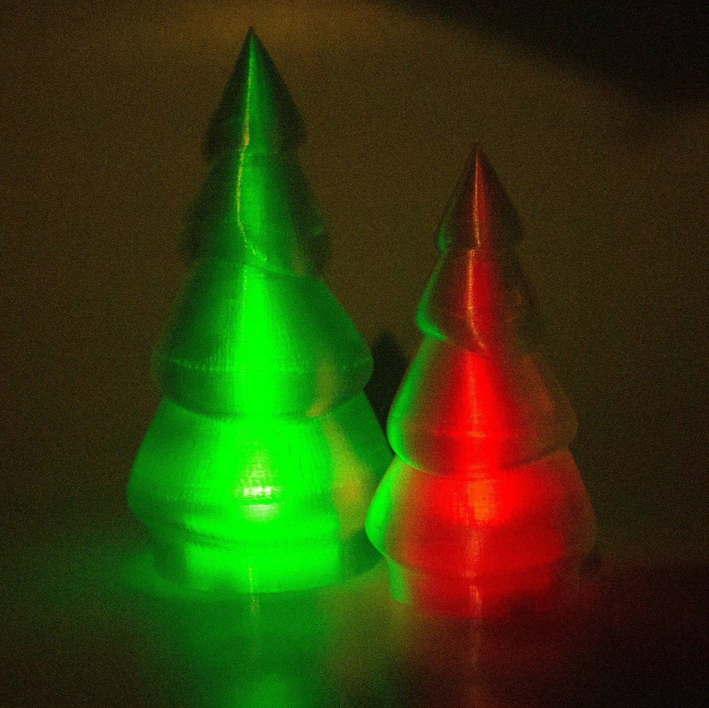 Snow-Covered LED Christmas Tree Translucent - 3D Printed Plastic Tabletop & Mantel Decor