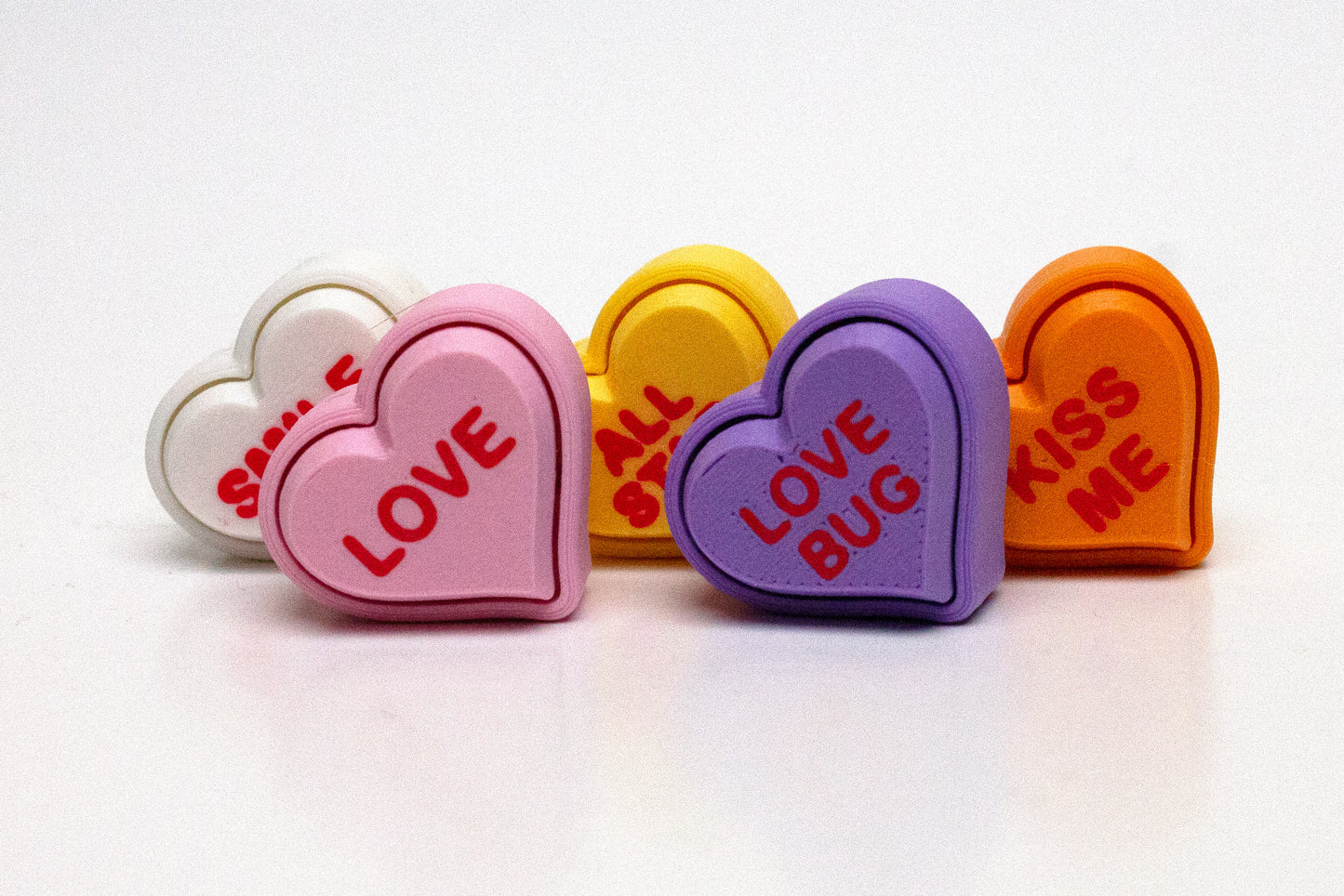 Colorful Candy Hearts Fidget Clicker – Fun Stress Relief Gadget Keychain