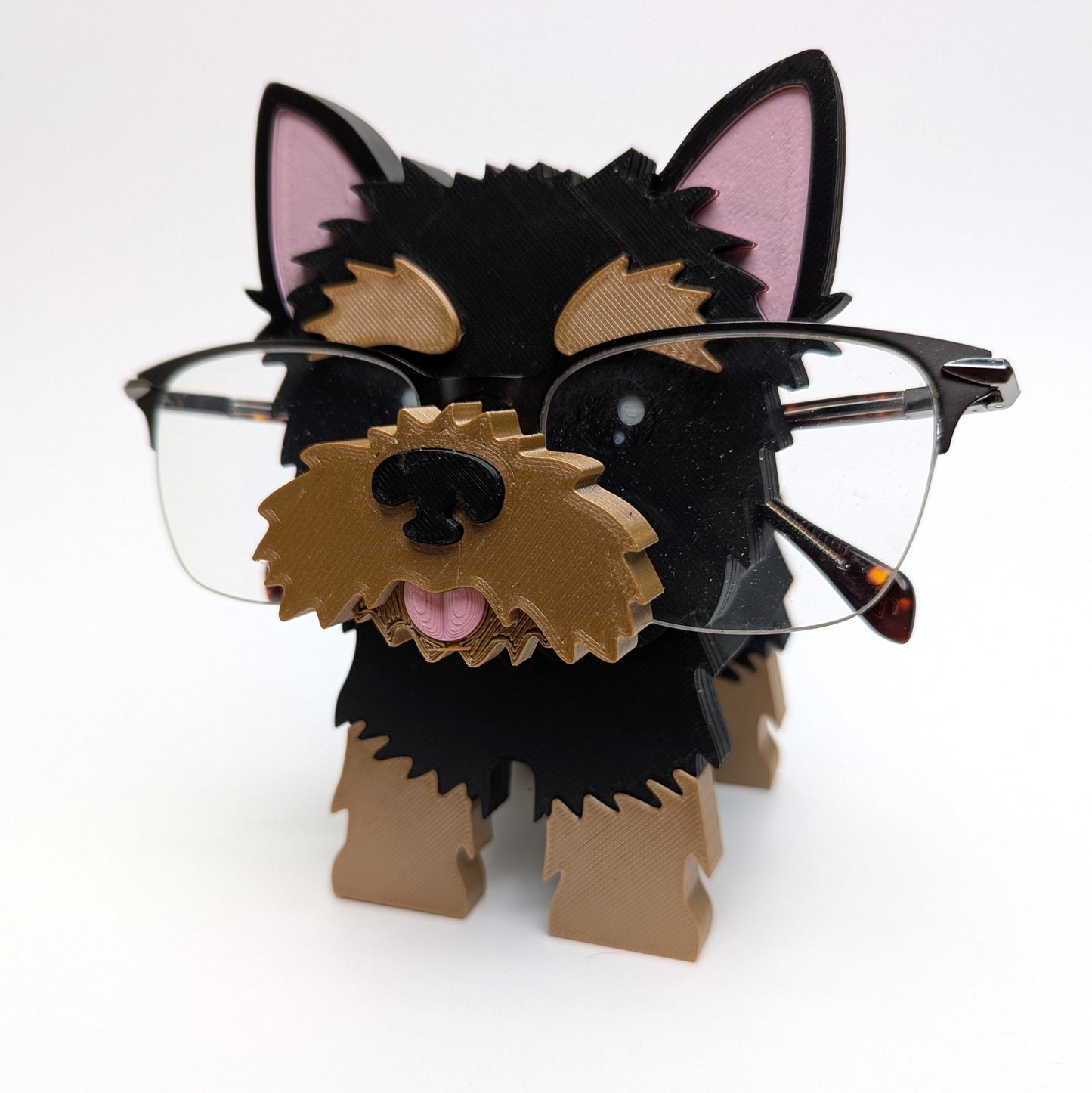 Yorkie Eyeglasses Holder Stand – Cute Yorkshire Terrier Eyewear Organizer for Desk or Nightstand