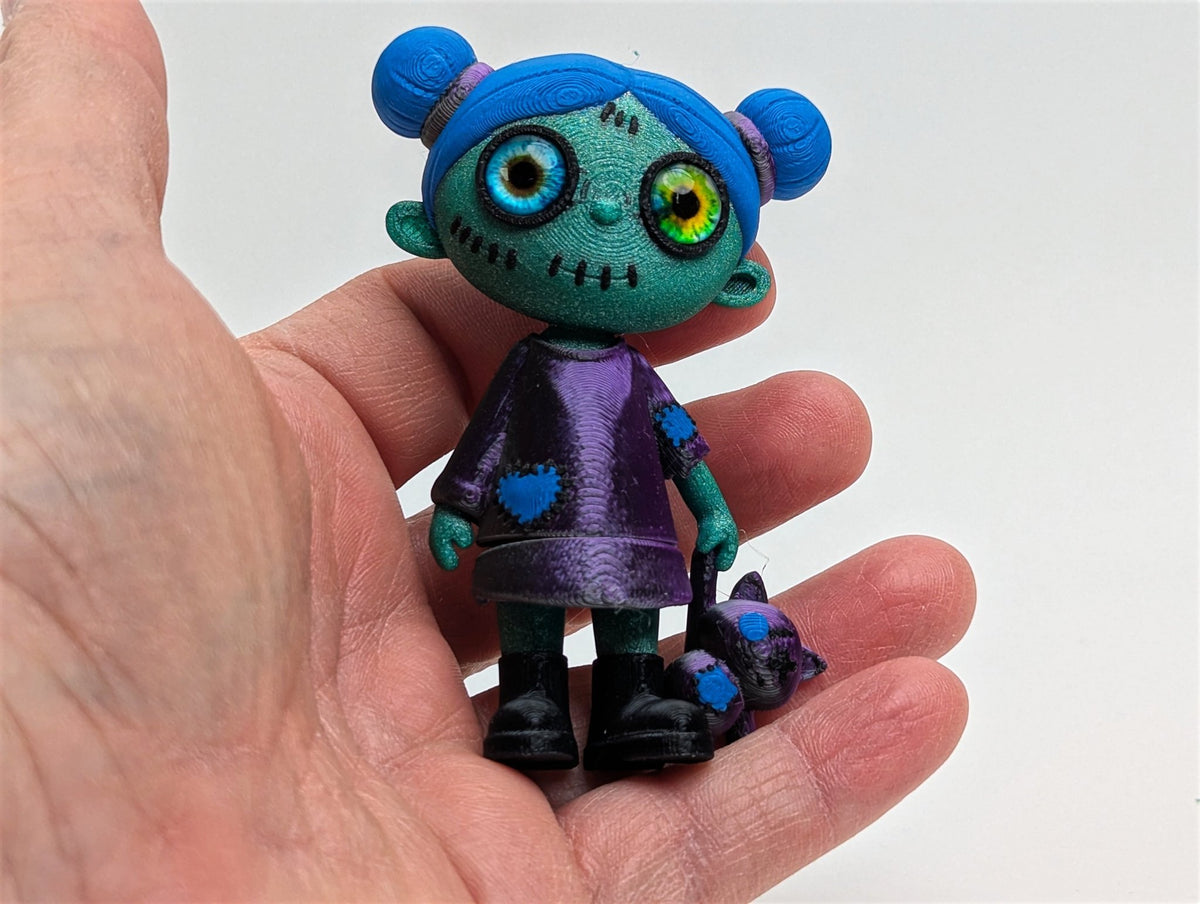 Agnes - Spooky Cute Zombie Girl Figurine & Magnet with Cat Companion - RedFive Labs