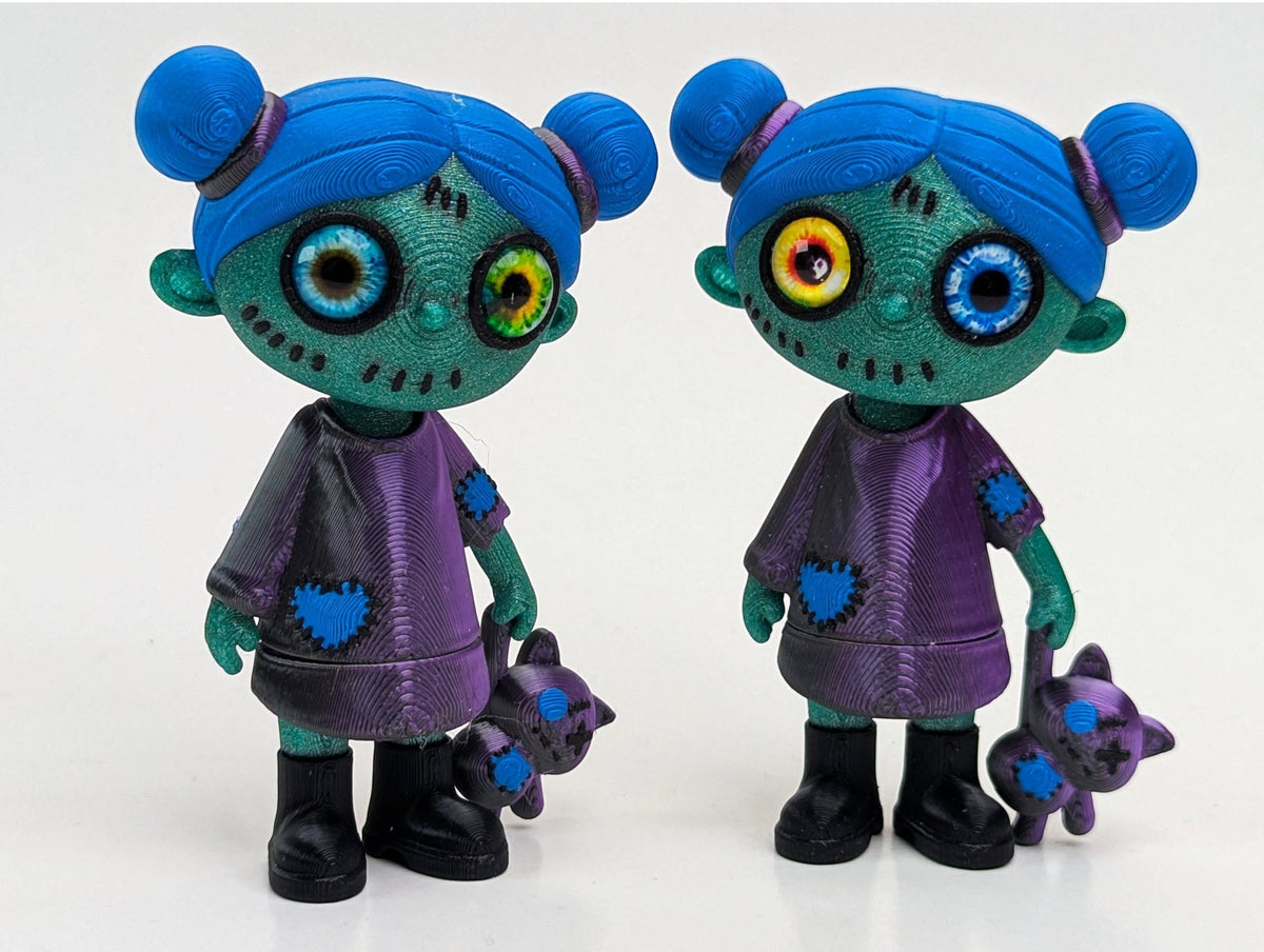 Agnes - Spooky Cute Zombie Girl Figurine & Magnet with Cat Companion - RedFive Labs