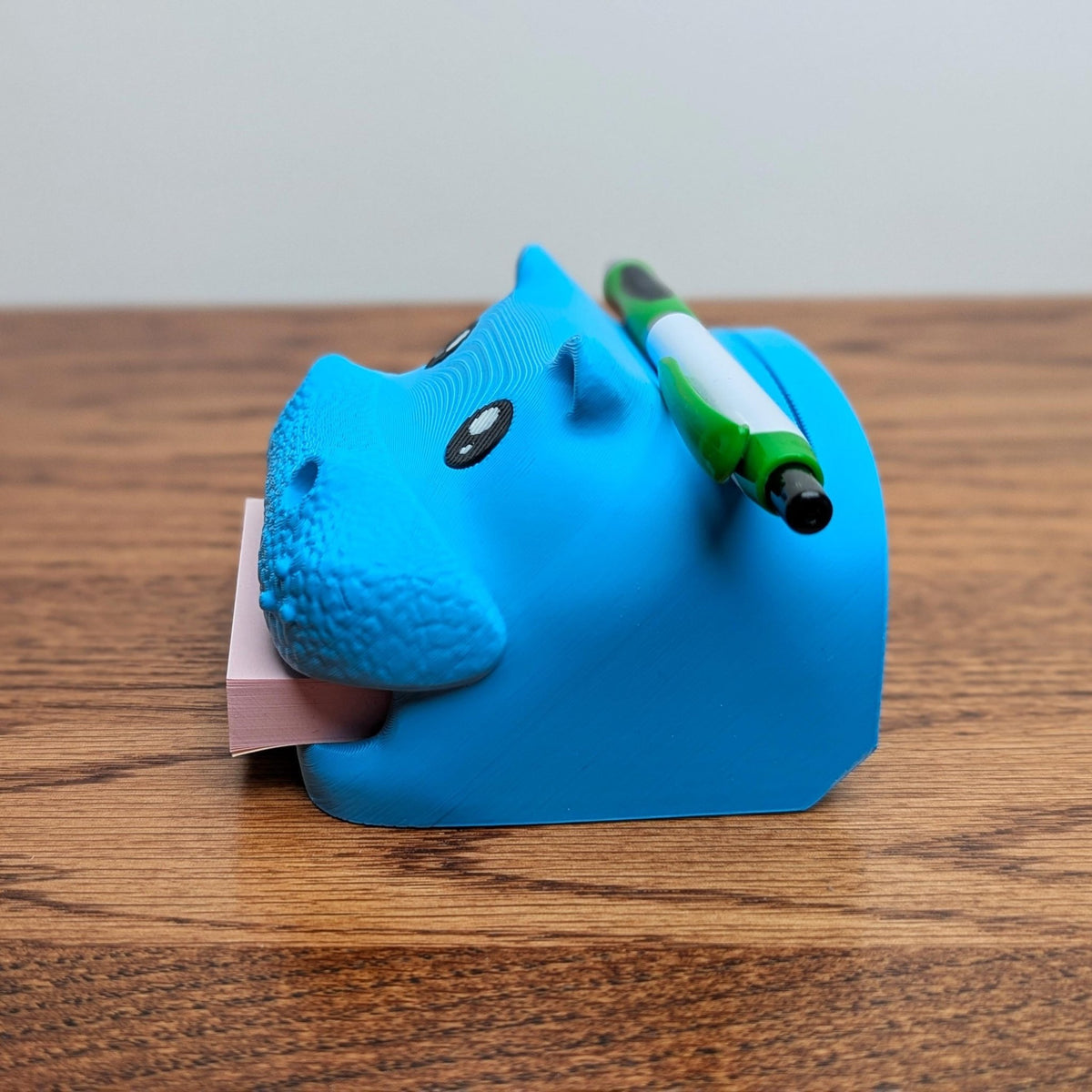 Hippo Sticky Note Holder, 3D Printed Desk Organizer, Cute Animal Pen Holder, Funny Office Decor Gift - RedFive Labs