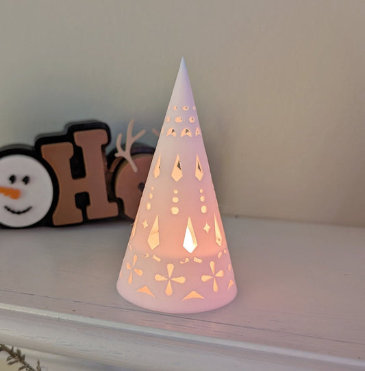 Christmas Tree Luminary with Multi Color LED Tea Light