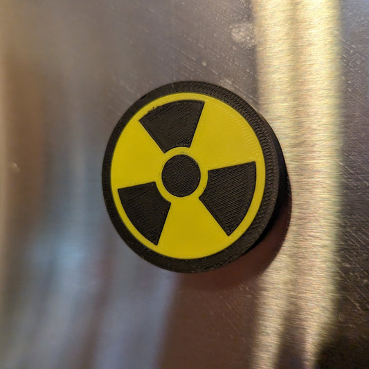 Fallout Shelter-Inspired Radioactive Symbol Refrigerator Magnet - Gamer & Nerd Gift, Black Yellow Decor
